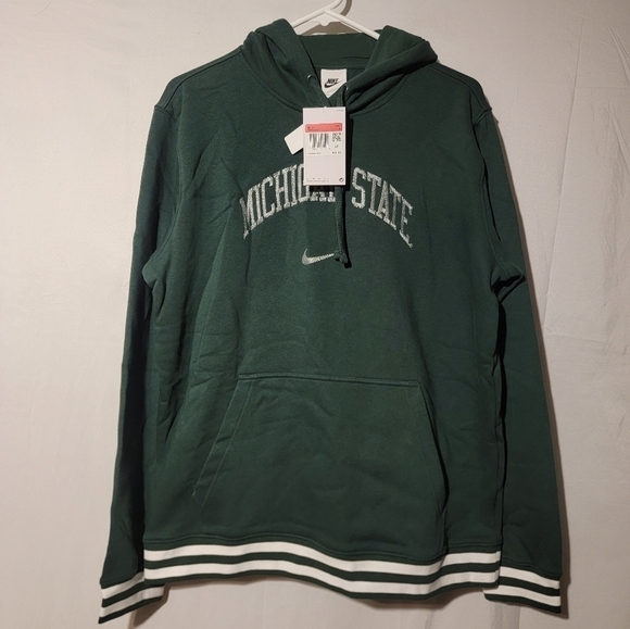 Nike Michigan State Spartans College Game DayPullover Hoodie Green Size Large